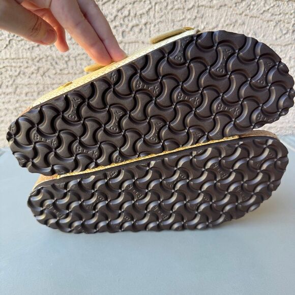 Birkenstock Arizona Big Buckle Raffia Sandal Women’s 38EU or 7US Natural Texture - Picture 8 of 12